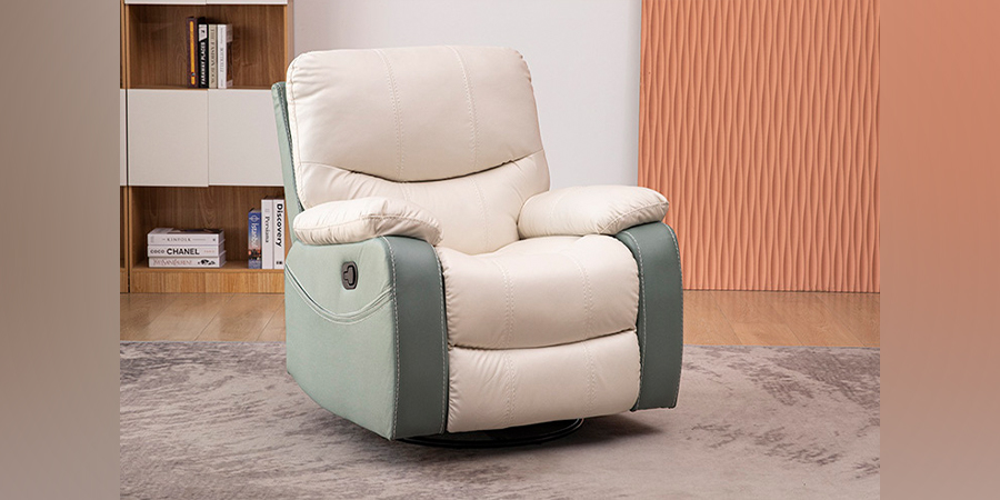 Cadeira reclinável de cor neutra