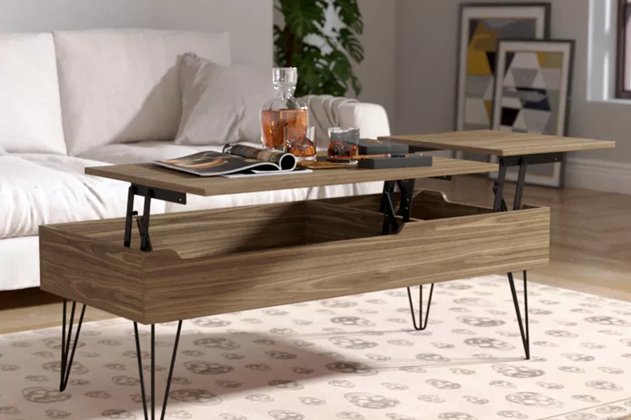 Coffee table with extendable top as workstations or dining table