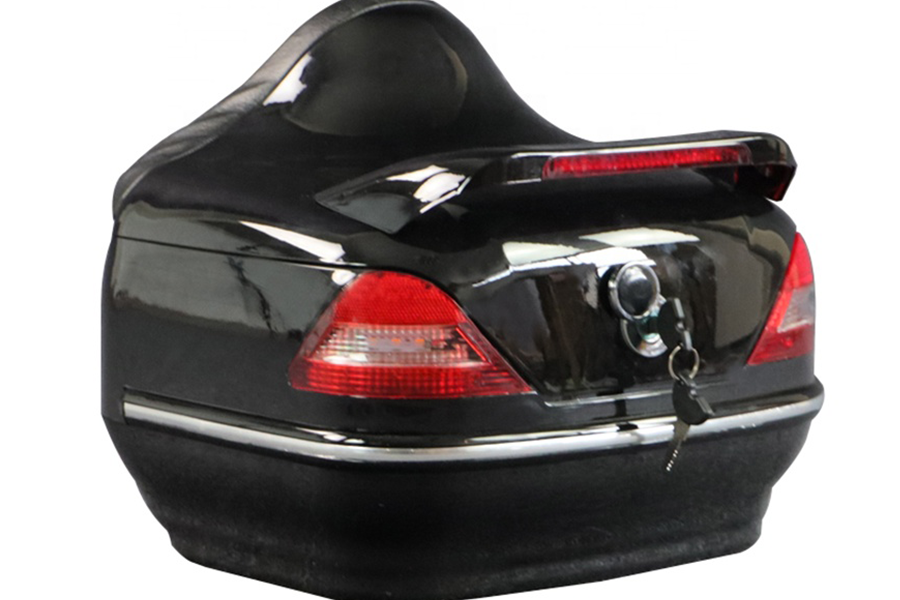 Black motorcycle rear box