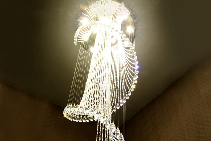 Crystal bead waterfall chandelier