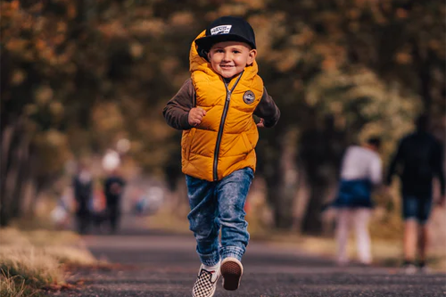 Bright orange color for kidswear