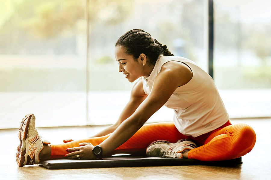 Woman rocking activewear with soft colors