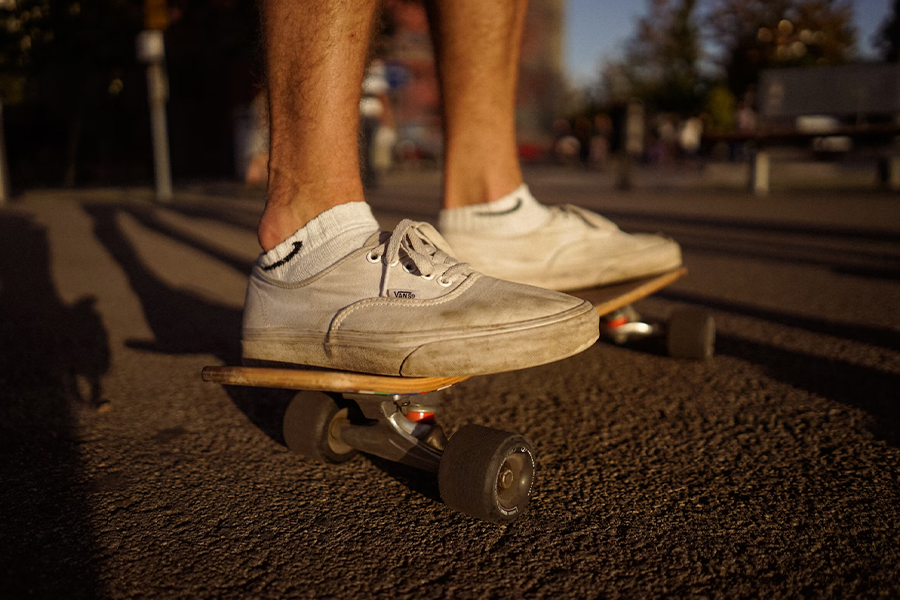 Ankle socks that peek out slightly when wearing sneakers