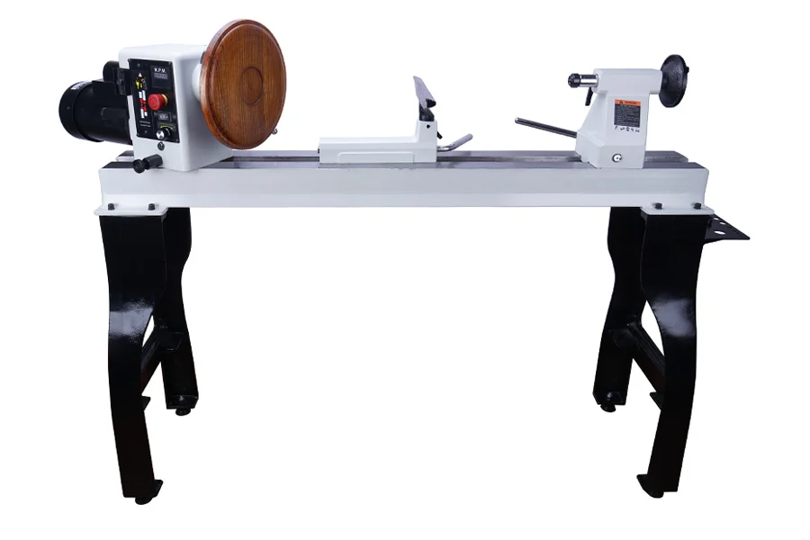 Black and gray center wood lathe machine