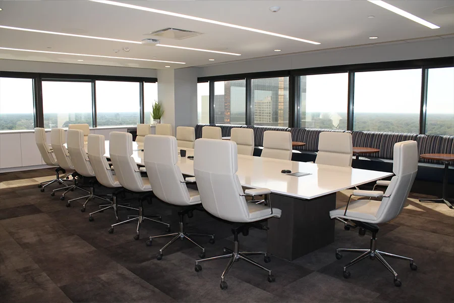 Ceiling lights in a conference room