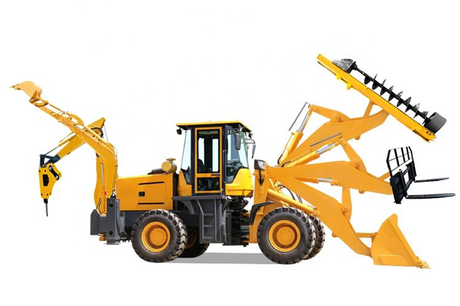 A multi-purpose wheel loader on white background