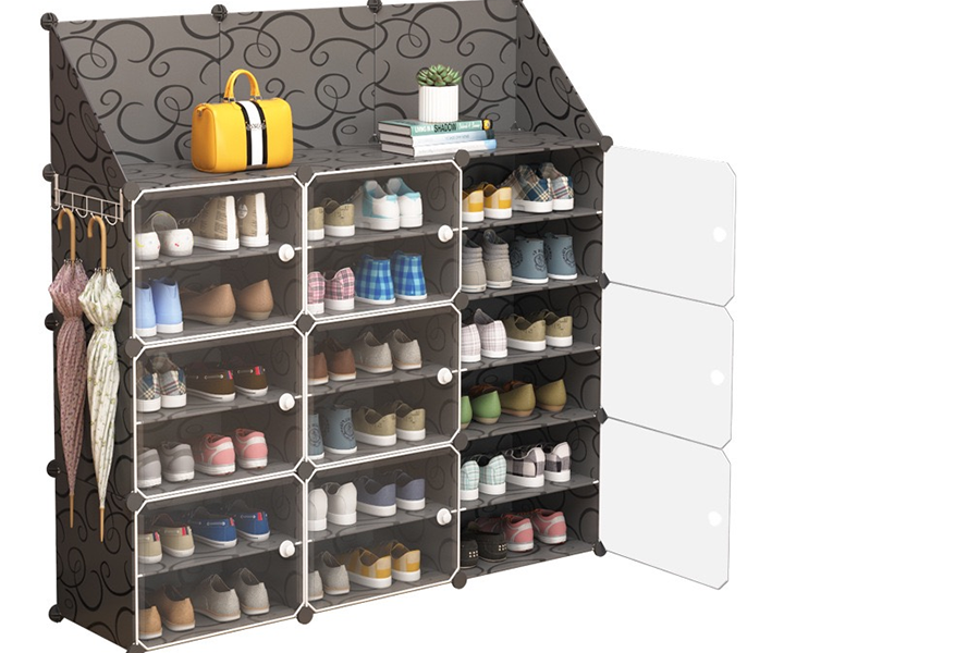 Portable fabric shoe rack organizer