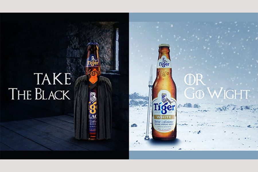 tiger beer with a design based on game of throne