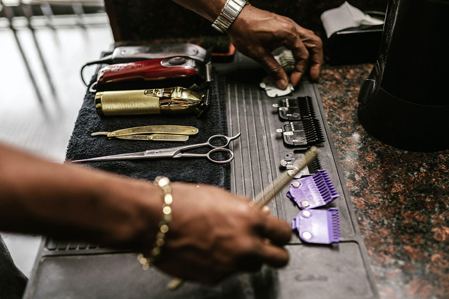 A collection of different grooming products 