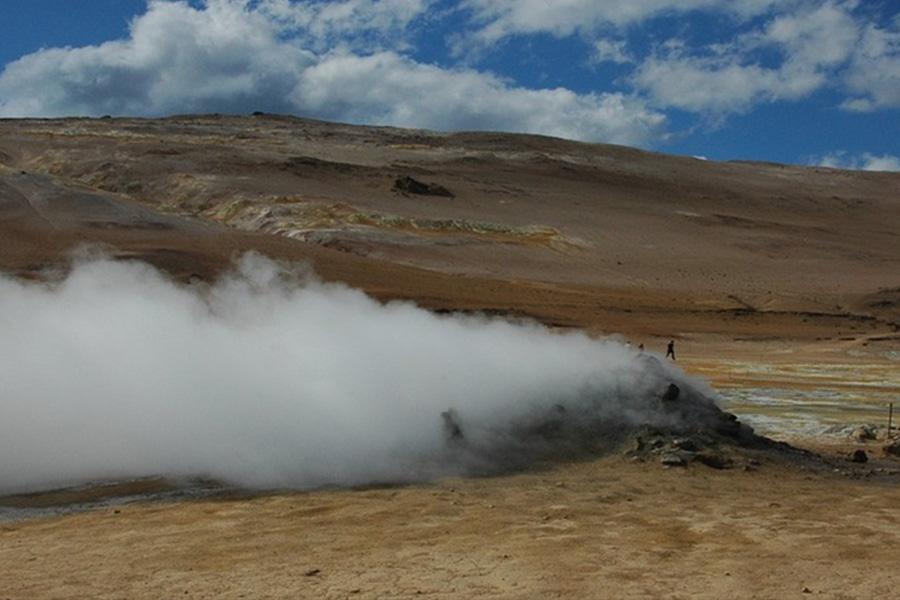 Close-up of a geothermal site