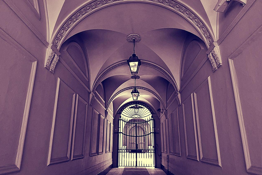 Speciality gate at a building entrance