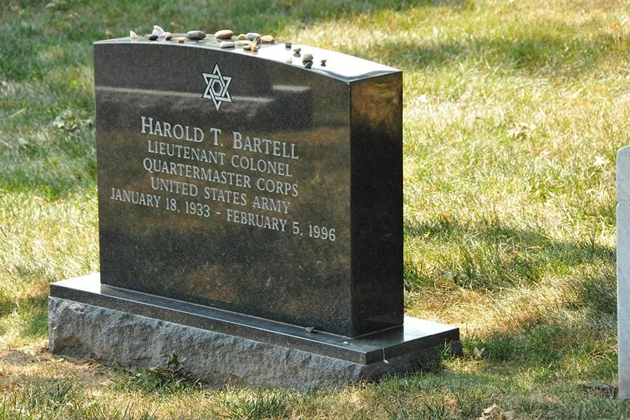 Granite headstone in a cemetery