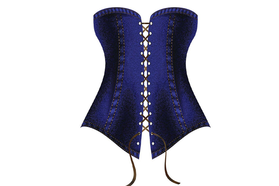 Immagine di un corsetto in denim blu navy