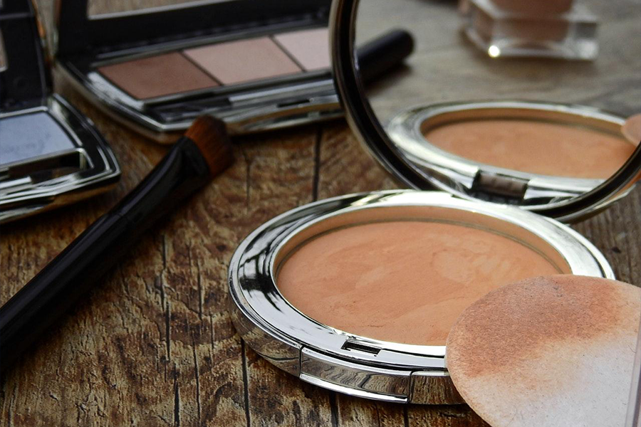 Makeup products on a table