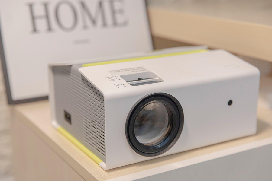 White projector on a table