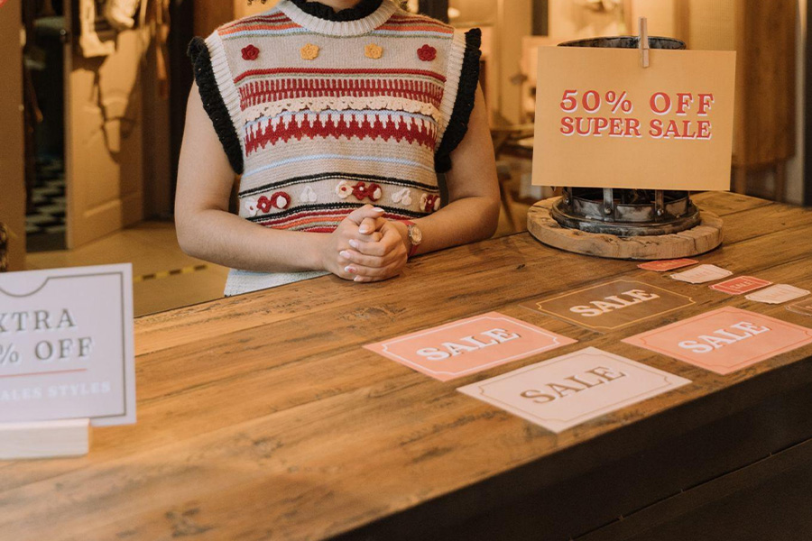 A woman inside a store