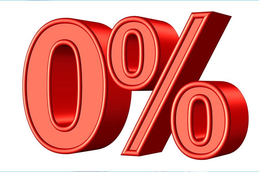 A zero percent symbol