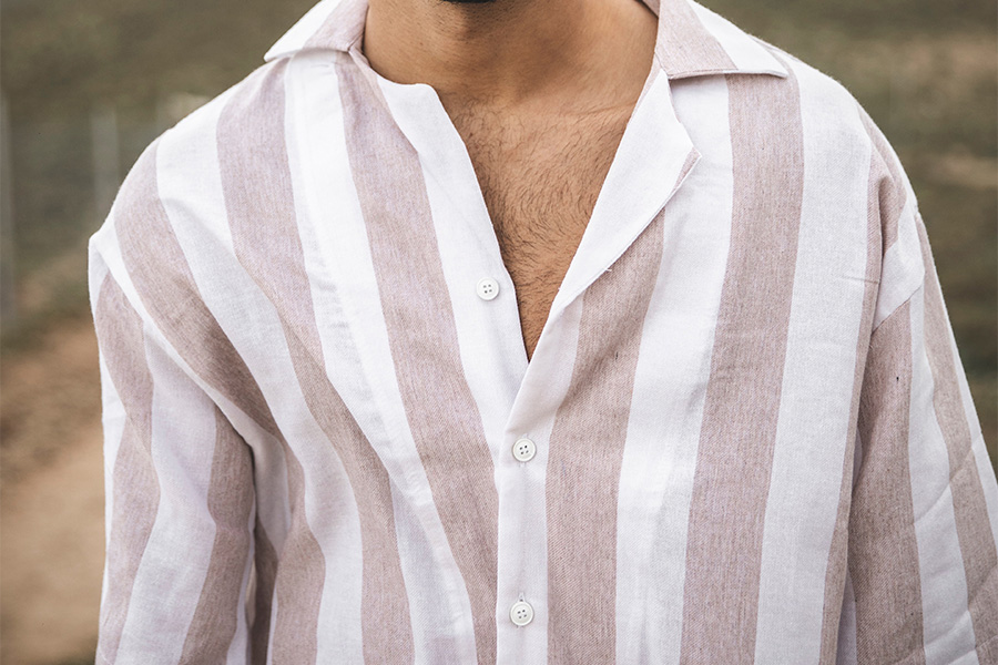 man wearing an oversized mundane shirt