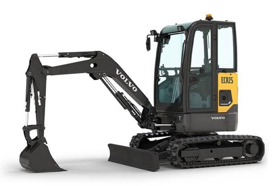 The 2.5 ton Volvo ECR25 excavator with 20Kw electric engine