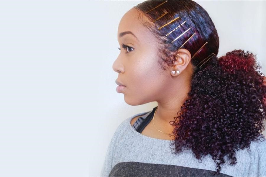 Woman rocking multiple bobby pins