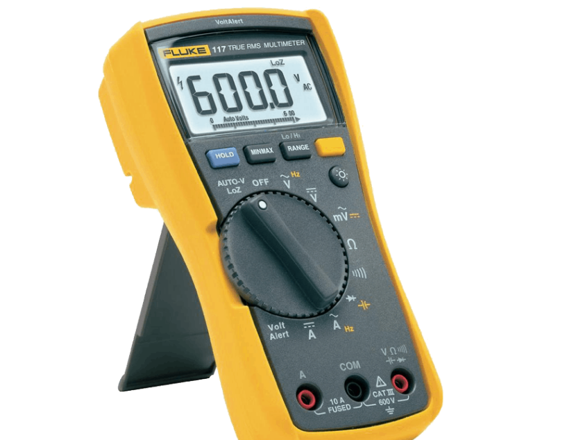 A digital multimeter and battery charger