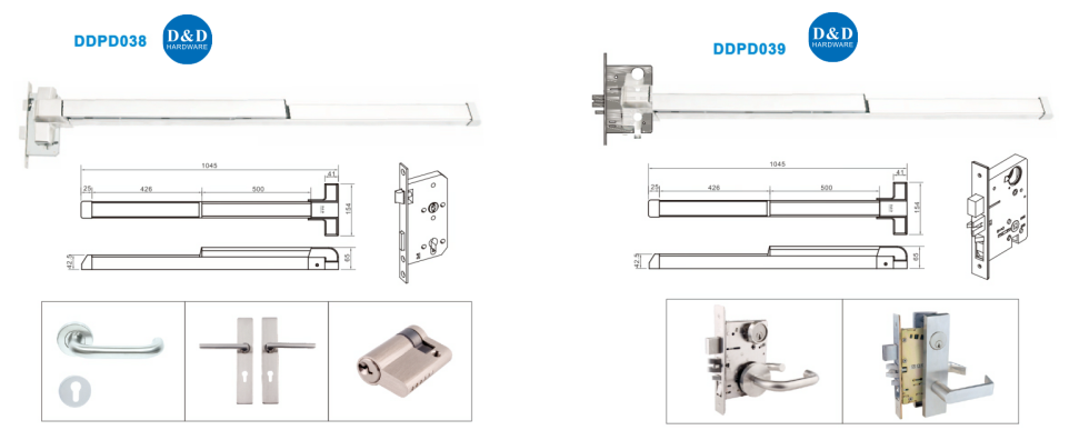 A mortise type panic door bar