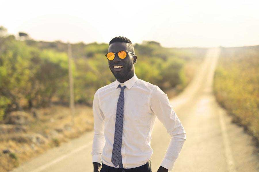 Man looking elegant with a white dress shirt